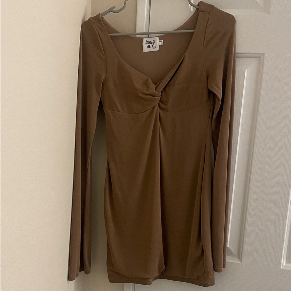 Princess Polly Brown Long Sleeve Dress
